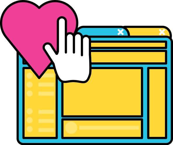 Webpage template with hand pointer cursor vector image