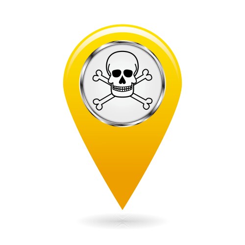 Map pointer index of poisonous substances vector image