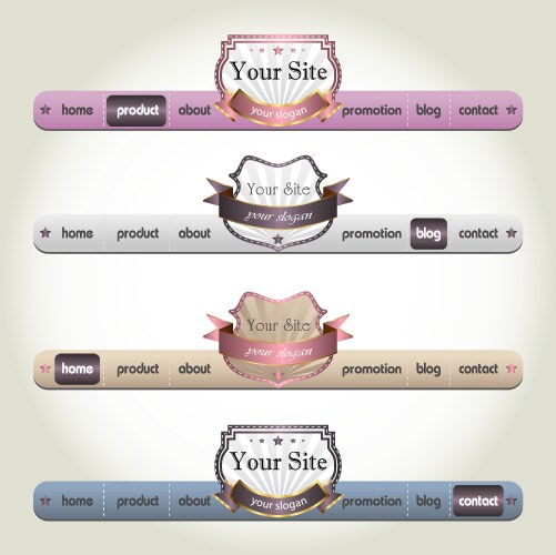 Web Elements - Header & Navigation vector image