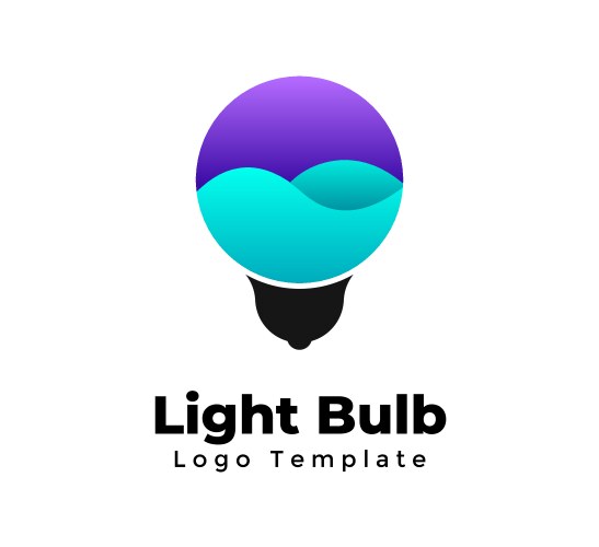Light bulb logo template modern abstract Vector Image
