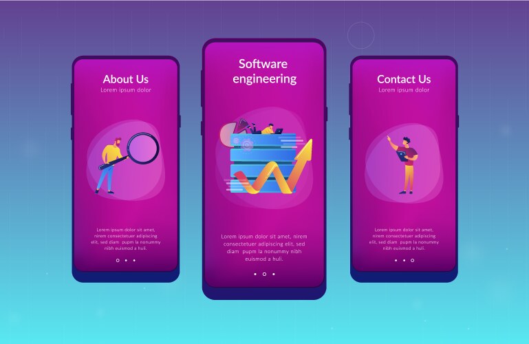 Big data tools app interface template vector image