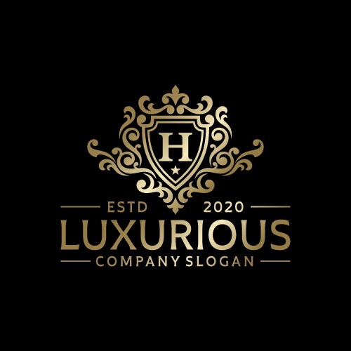 Luxury Gold Logo Template - Elegant & Ornamental Vector Image