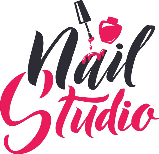 Manicure studio nail master logo beauty vector image