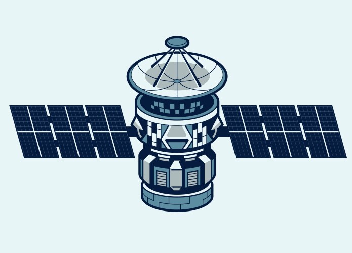 space satellite rocket hi technology vector image