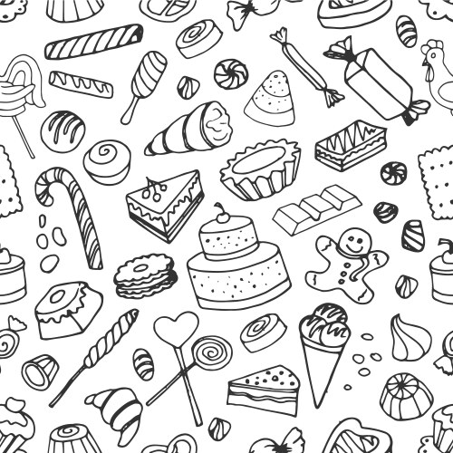 Confectionery and sweets icons Royalty Free Vector Image
