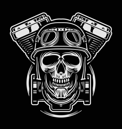 Rider Skull Emblem Vector Image