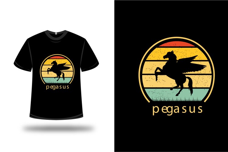 Yellow and Green Pegasus T-Shirt Vector Image
