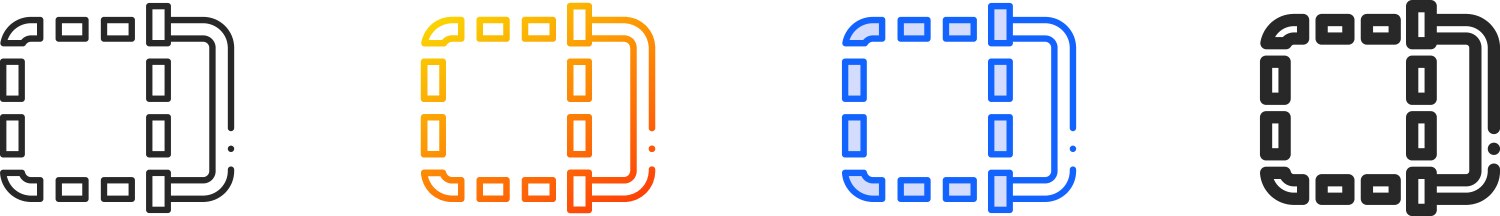 Arc iconthin linear gradient blue stroke and bold Vector Image