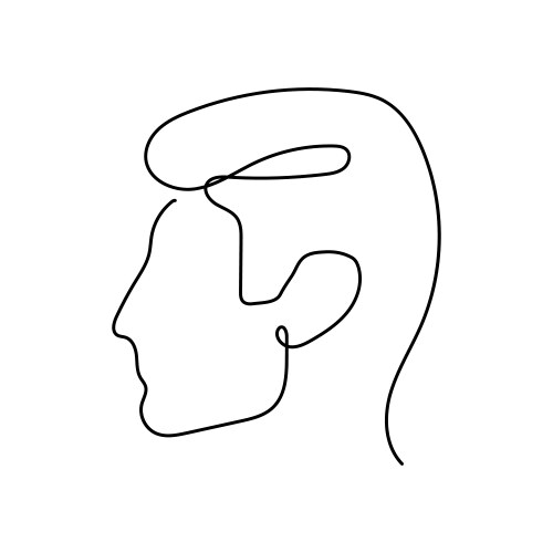 Continuous one line abstract face man side vector image