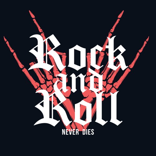 Skeleton Rock and Roll T-Shirt Vector Image