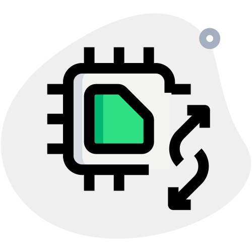 Transferring data using a micro processing unit vector image