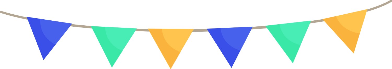 Colorful triangle party flags hanging on a string Vector Image