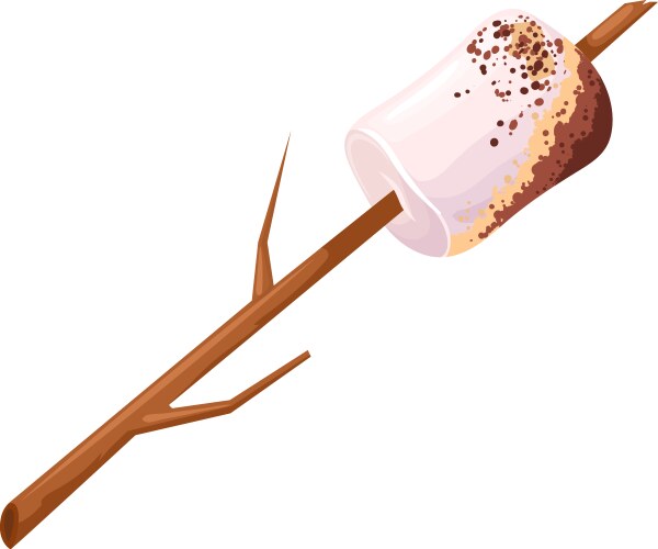 Marshmallow on a Stick Vector Image