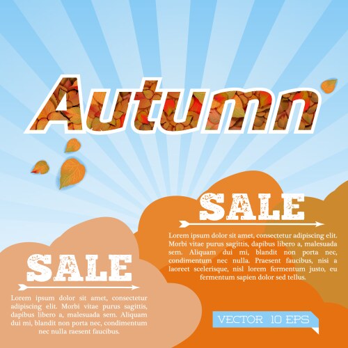 Abstract colorful autumn sale poster Vector Image