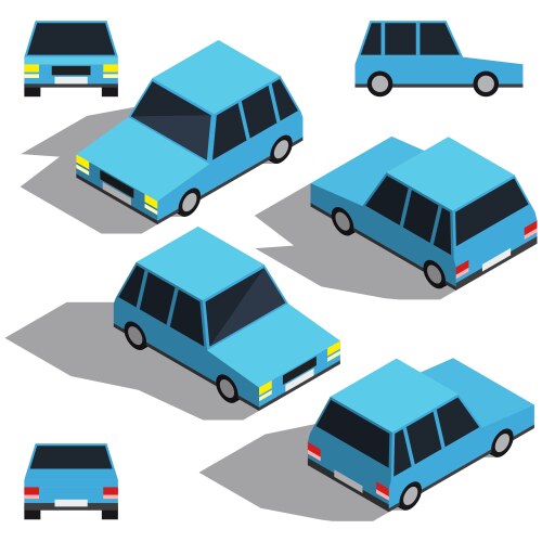 Car isometry low detailing isometric view vector image