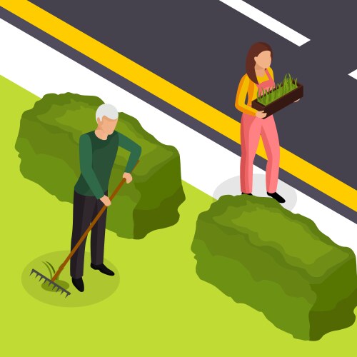 Spring cleaning isometric composition Royalty Free Vector