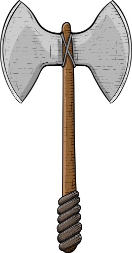 Vintage Viking Axe Sketch Vector Image