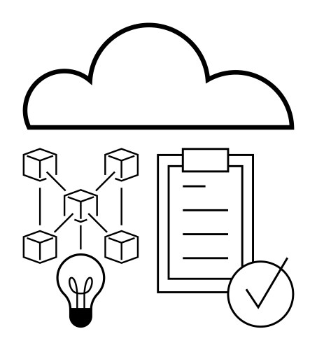 Cloud computing with blockchain checklist vector image