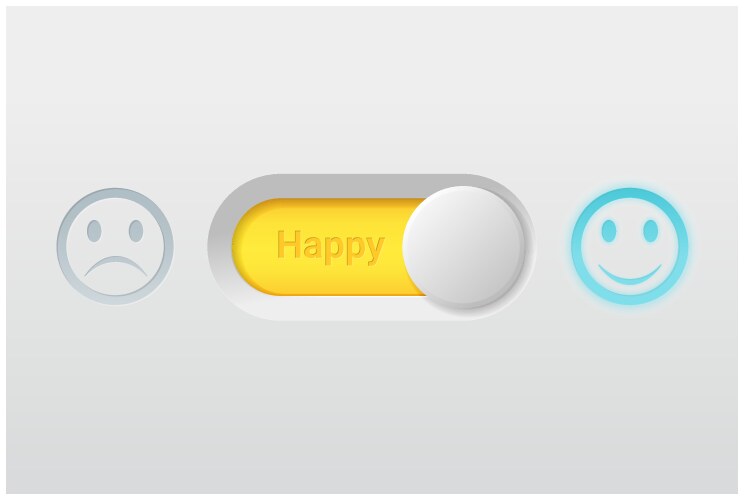 Switch control turn on represent happy emotion vector image