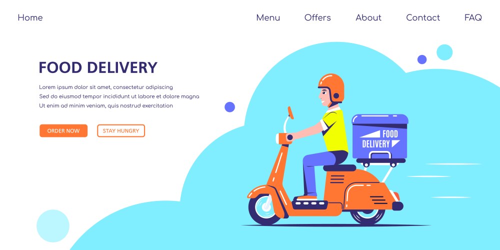 Delivery Rider on Scooter Vector Image