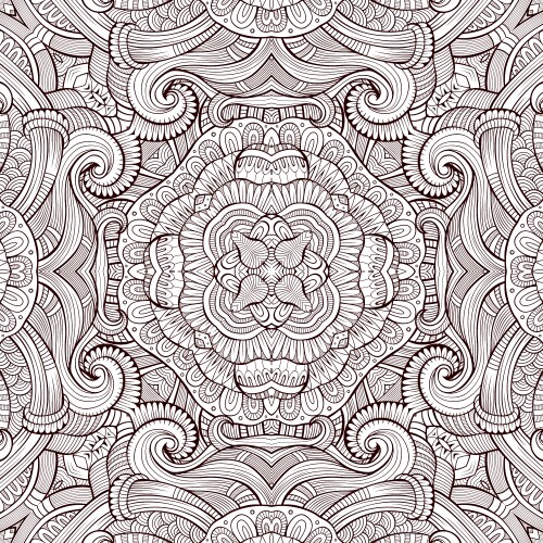 Seamless ethnic doodle monochrome pattern Vector Image