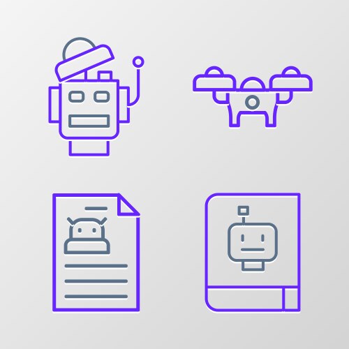 Set line user manual technical specification vector image