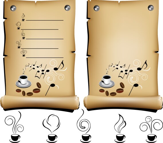 Menu Scroll Vector Coffee shop Vector Images & Graphics for Commercial Use | VectorStock