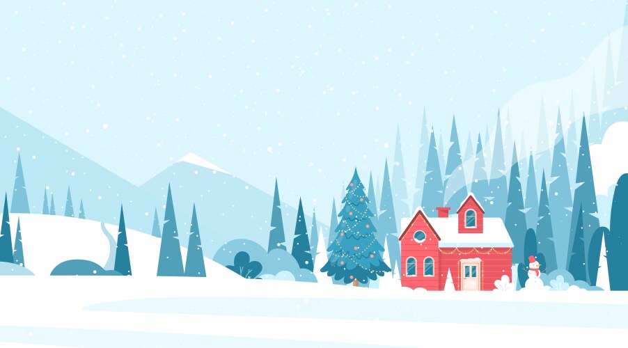 Winter Forest Landscape Royalty Free Vector Image