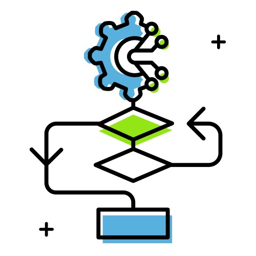 Artificial intelligence and algorithm process vector image