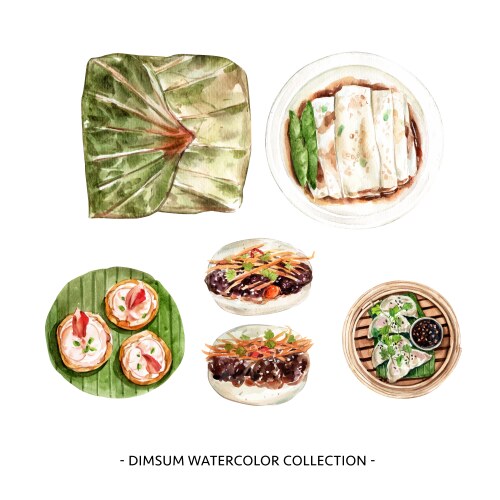 Background with dim sum set Royalty Free Vector Image