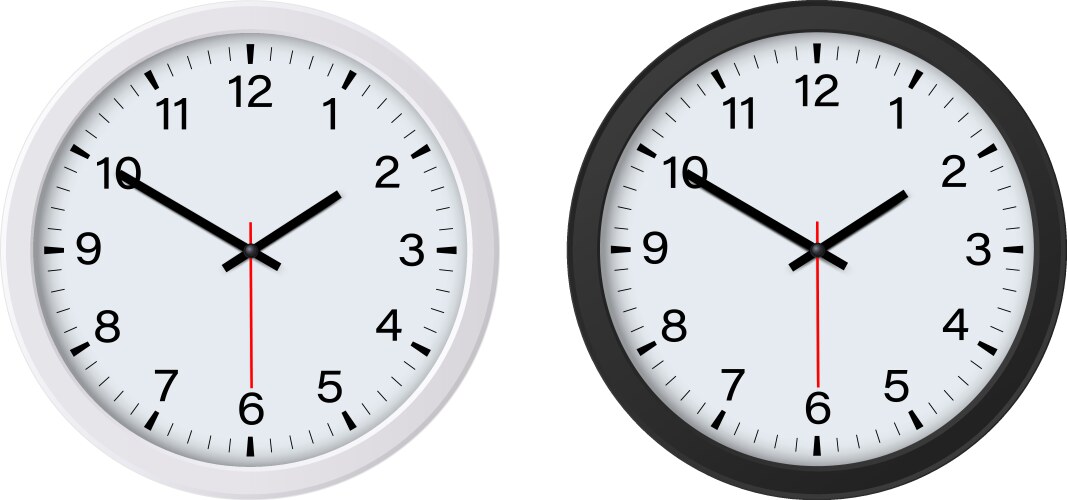 Circle white watch mockup isolated 7 oclock Vector Image