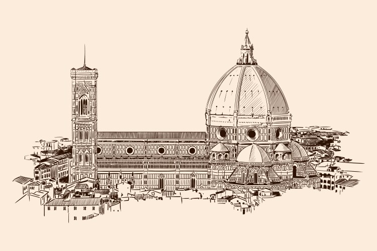 St. Paul's Cathedral Dome, Florence Vector Image