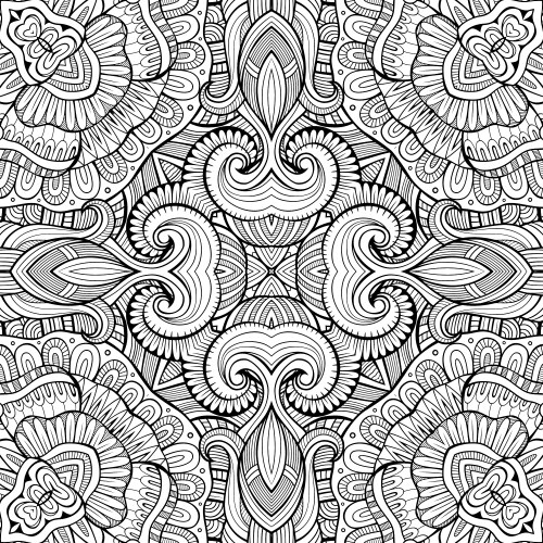 Seamless ethnic doodle monochrome pattern Vector Image
