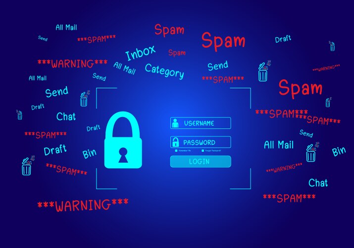 Concept of e-mail and computer viruses review vector image