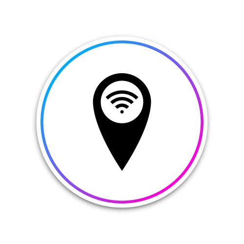 Pointer map with wifi internet signal connection vektorbild