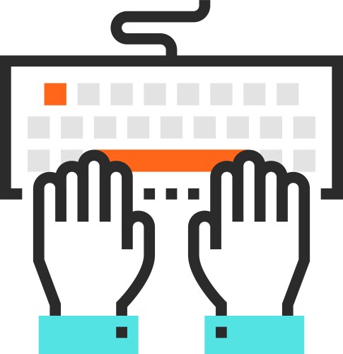 Program coding flat line web icon concept vektorbild