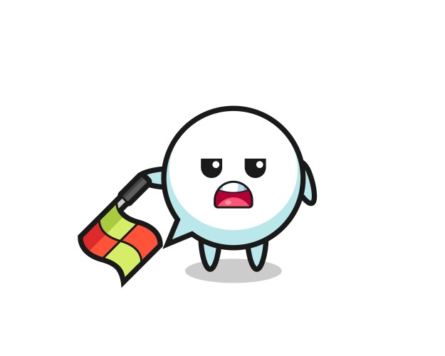 Speech bubble character as line judge hold vector image