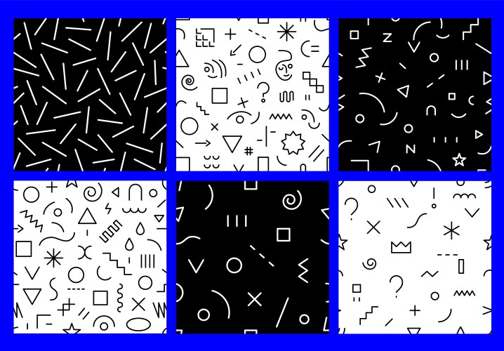 Abstract lines seamless pattern set design Vector Image