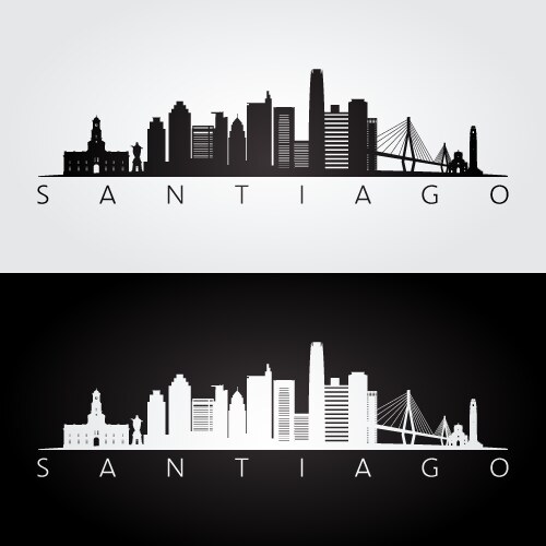 Santiago Skyline Silhouette Vector Image