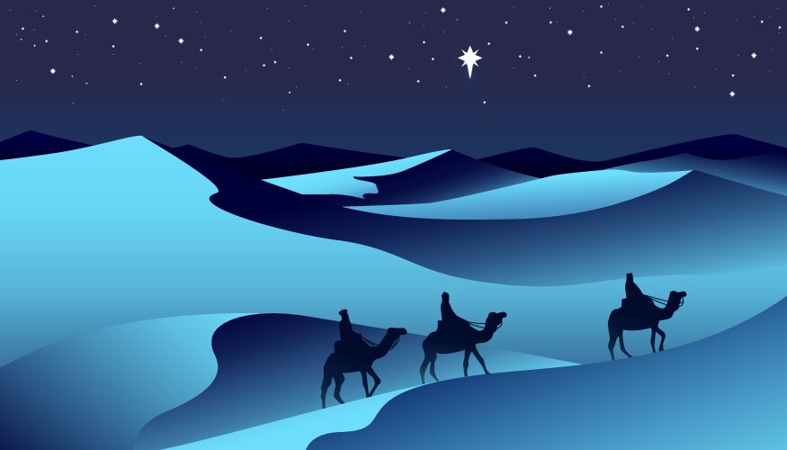 Three Kings Journey Vector Image