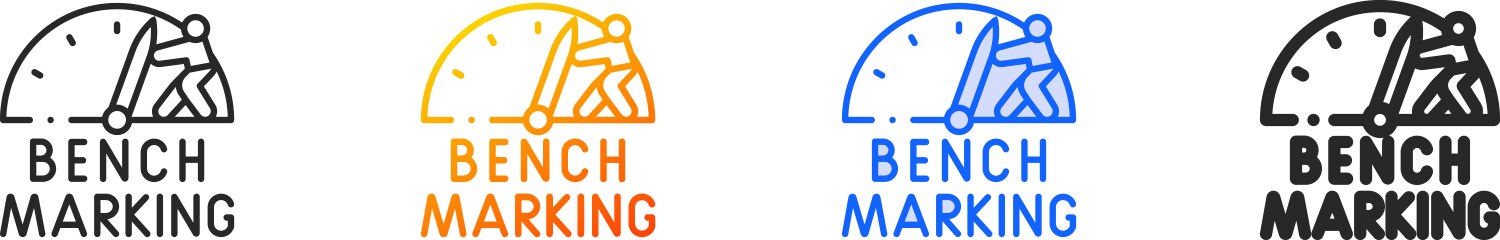 Benchmarking icon set on white background – Royalty-Free Vector ...
