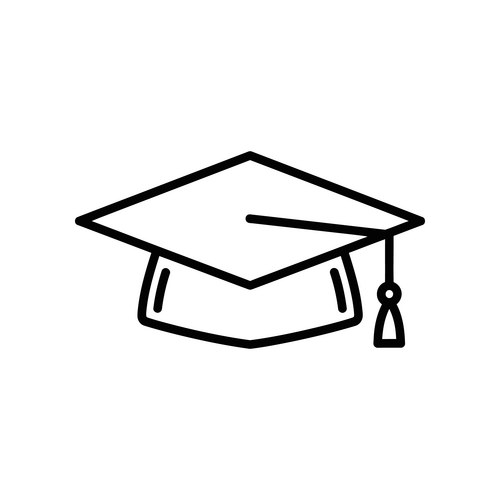 Graduation cap academic achievement business icon Vector Image