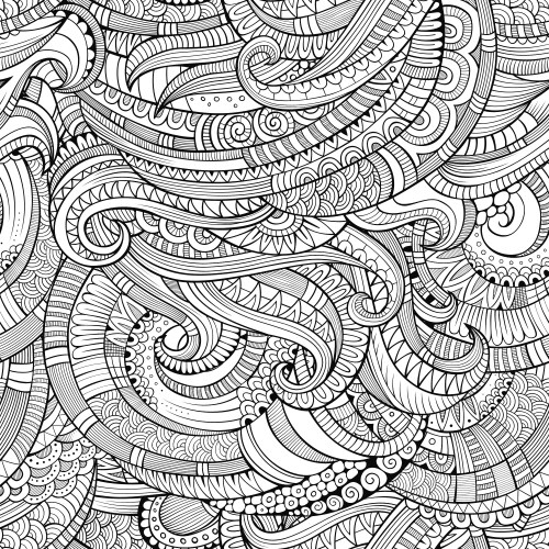 Seamless ethnic doodle monochrome pattern Vector Image