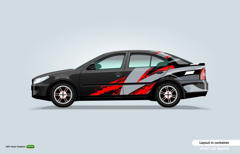 Abstract Car Stripe Wrap Vector Image