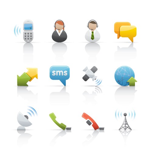 Icon set internet and communications vector image