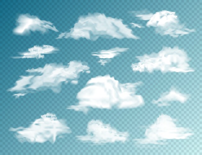 Realistic clouds cloudy sky fluffy cloud Vector Image