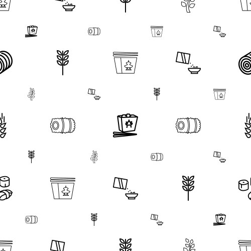 Rice icons pattern seamless white background vector image