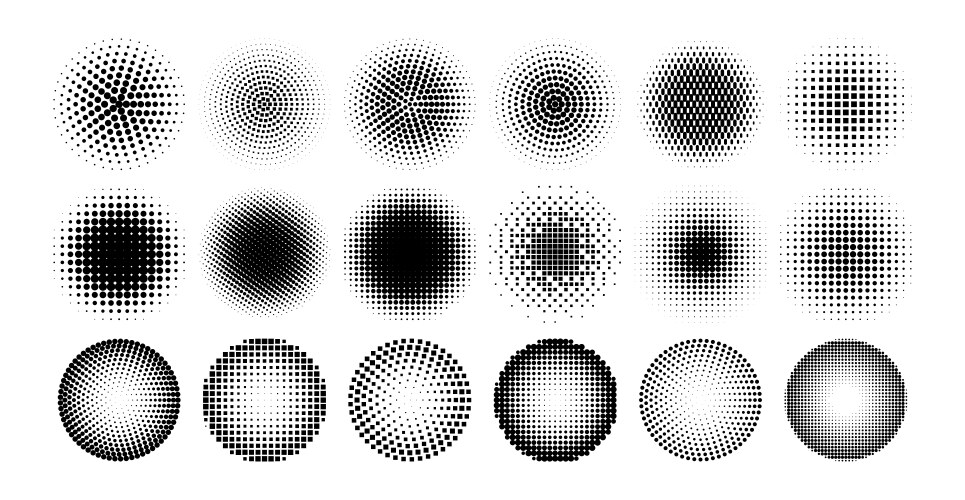 Circle halftone abstract dotted circles round Vector Image