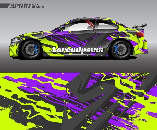 Racing Car Wrap - Textured Style Vector Image