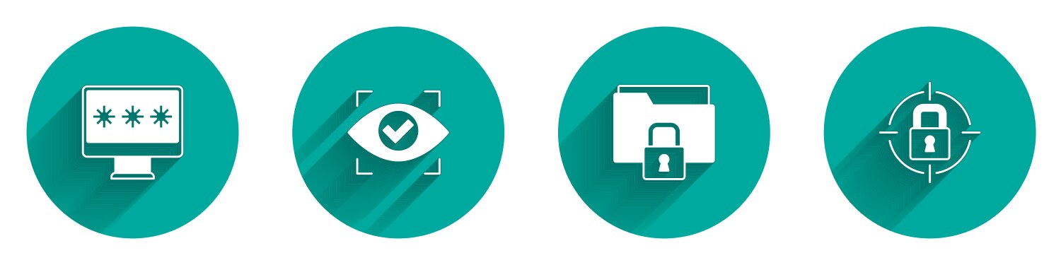 Set monitor with password eye scan folder vector image